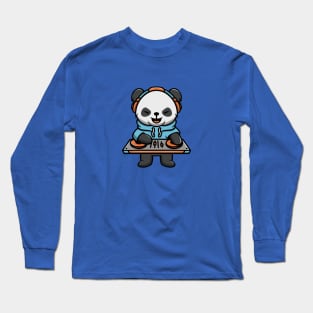 Cute Panda playing DJ Music Long Sleeve T-Shirt